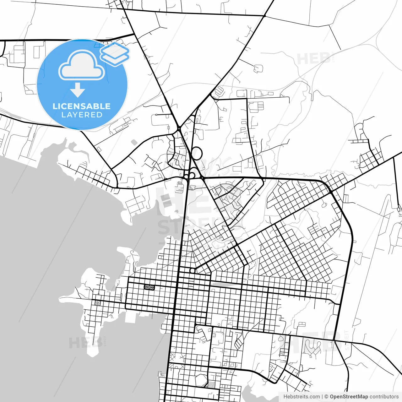 Layered PDF map of Cienfuegos, Cienfuegos, Cuba