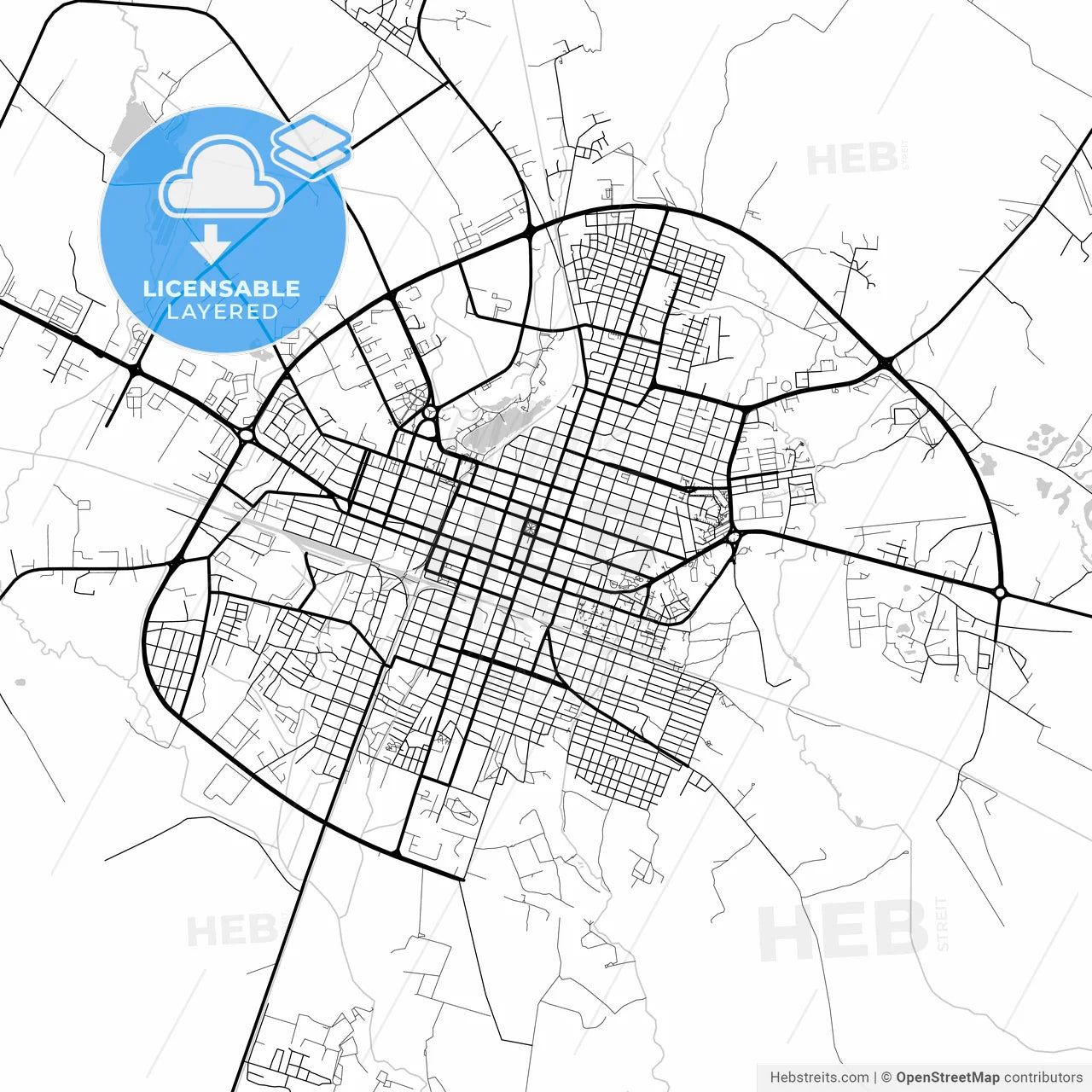 Layered PDF map of Ciego de Ávila, Ciego de Ávila, Cuba