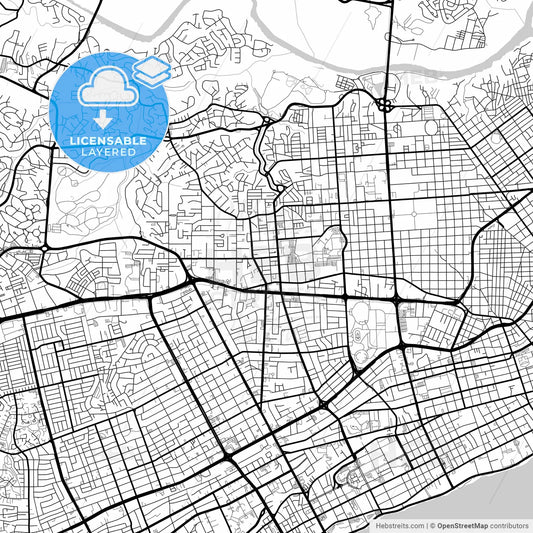 Layered PDF map of Santo Domingo, Distrito Nacional, Dominican Republic