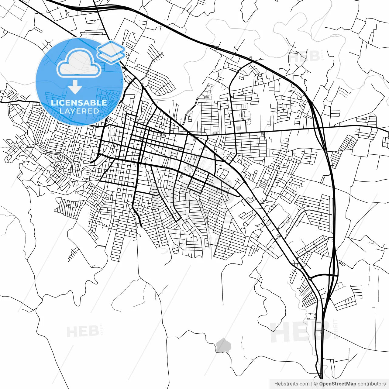 Layered PDF map of La Vega, La Vega, Dominican Republic