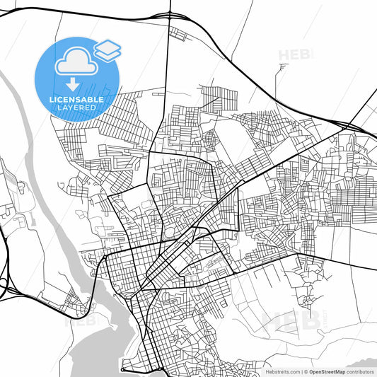 Layered PDF map of San Pedro de Macorís, San Pedro de Macorís, Dominican Republic