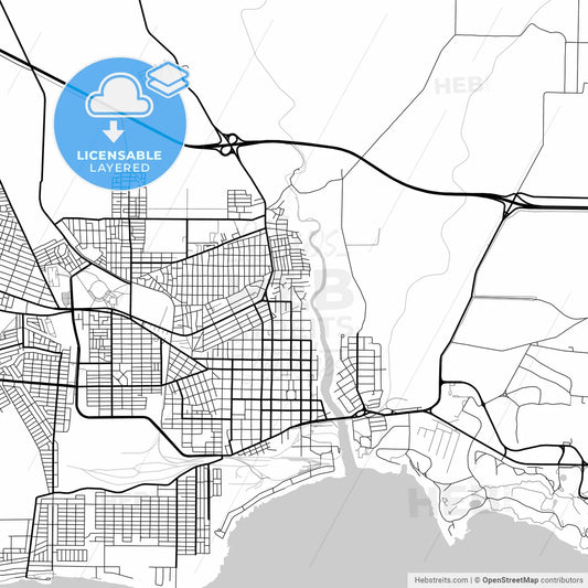 Layered PDF map of La Romana, La Romana, Dominican Republic