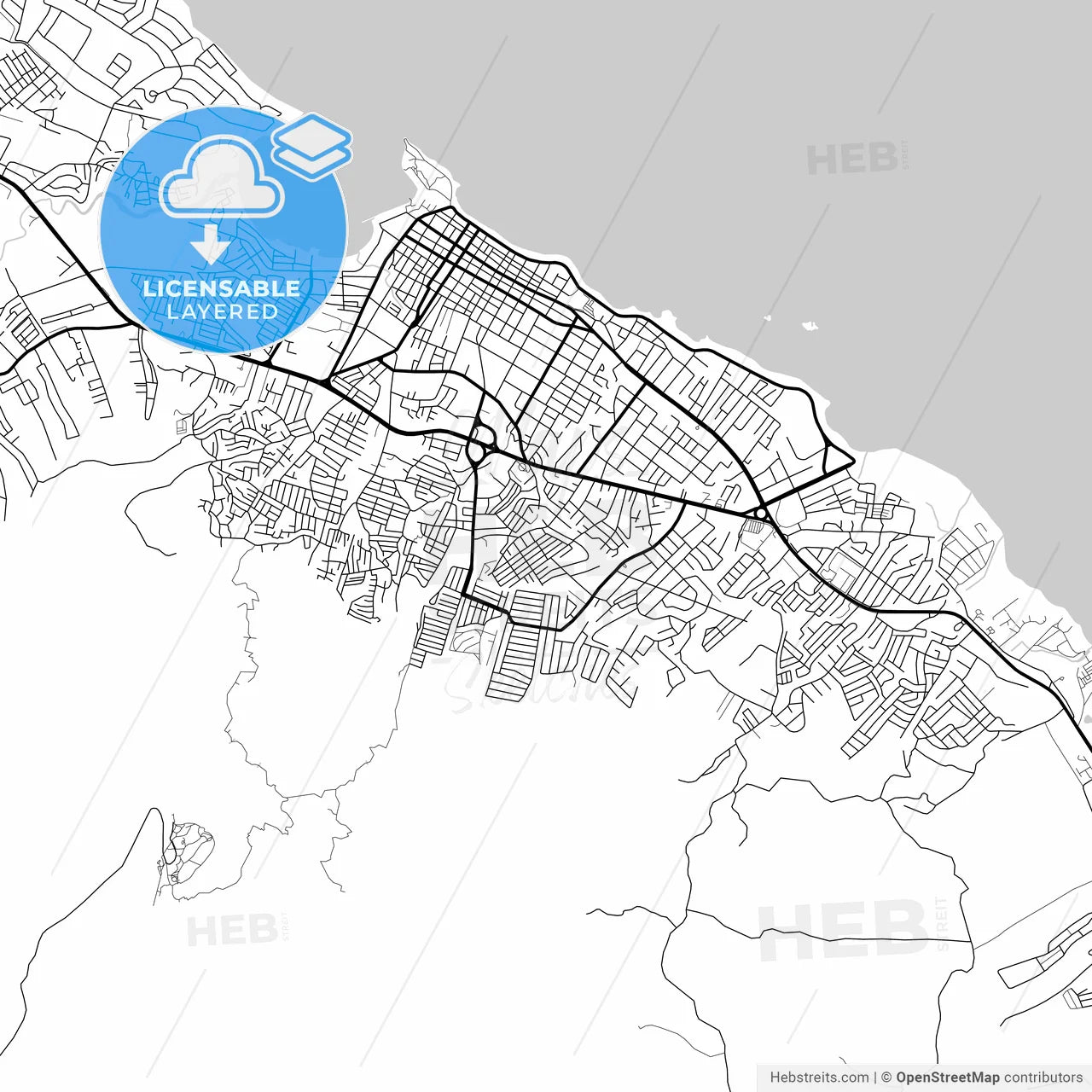 Layered PDF map of Puerto Plata, Puerto Plata, Dominican Republic