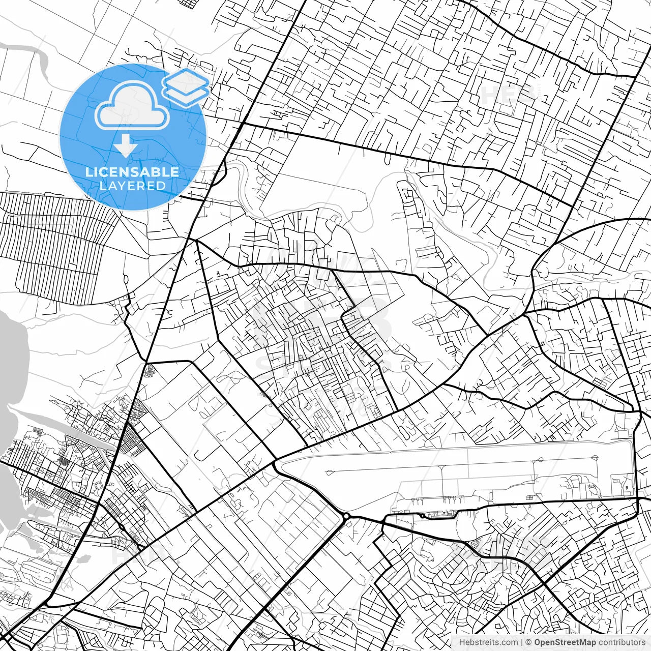 Layered PDF map of Port-au-Prince, Ouest, Haiti
