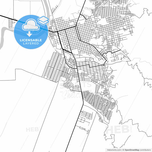 Layered PDF map of El Progreso, Yoro, Honduras