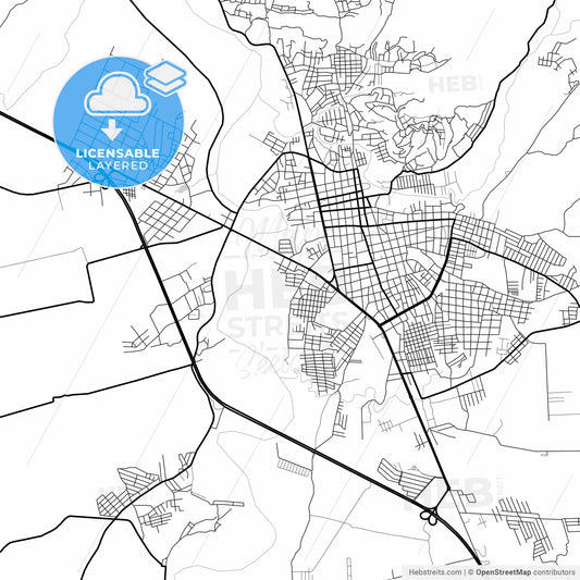 Layered PDF map of Comayagua, Comayagua, Honduras