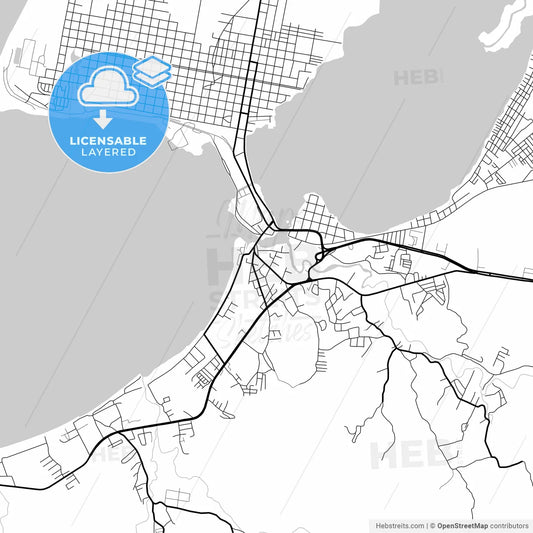 Layered PDF map of Puerto Cortés, Cortés, Honduras