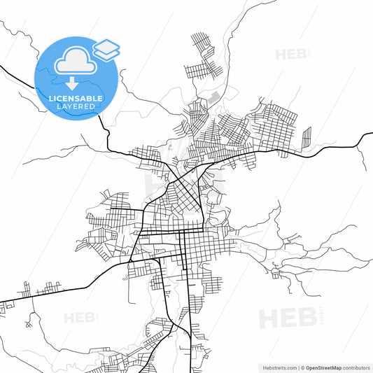 Layered PDF map of Danlí, El Paraíso, Honduras