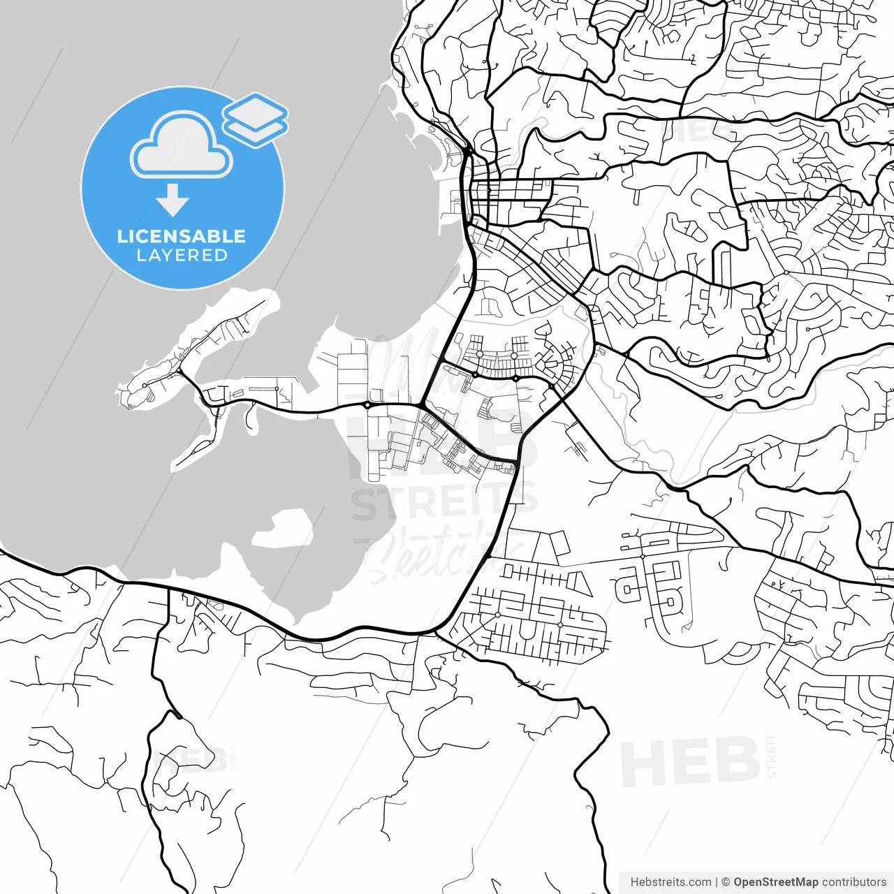Layered PDF map of Kingston, Saint James, Jamaica