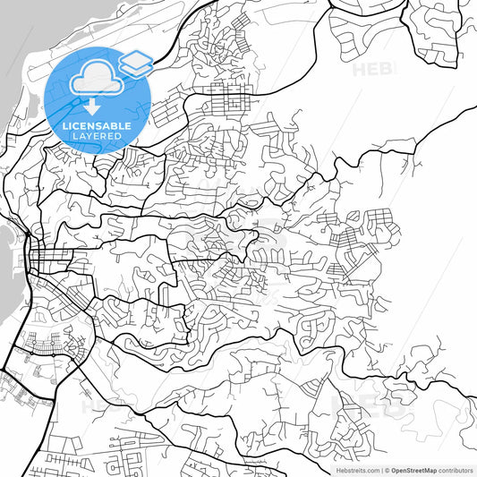 Layered PDF map of Montego Bay, Saint Catherine, Jamaica