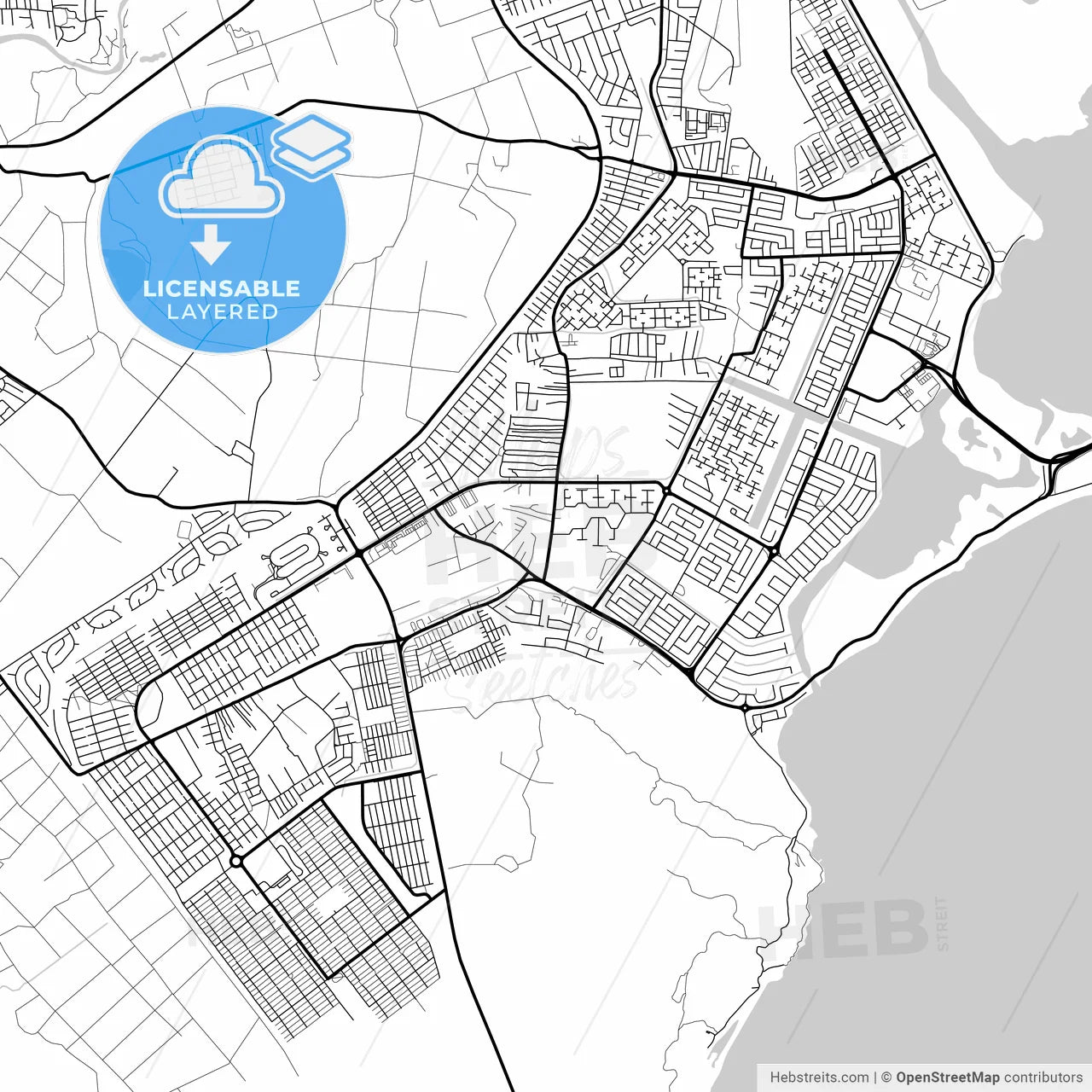 Layered PDF map of Portmore, Clarendon, Jamaica
