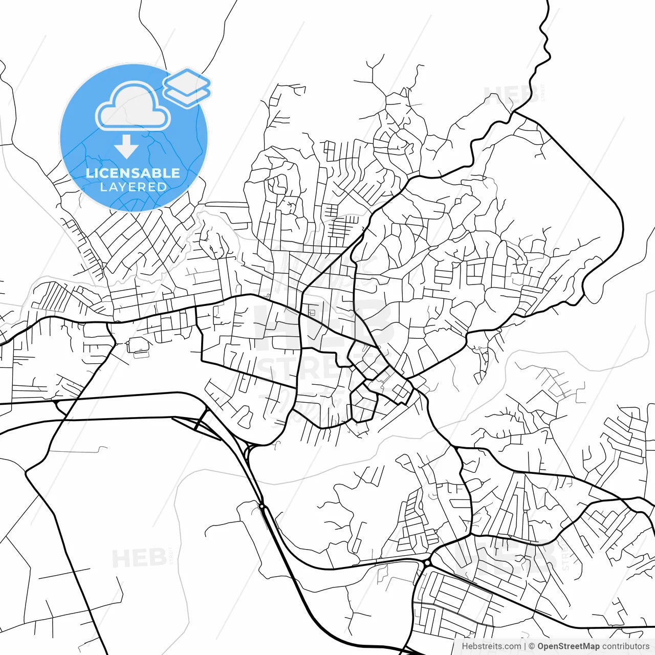 Layered PDF map of May Pen, Manchester, Jamaica