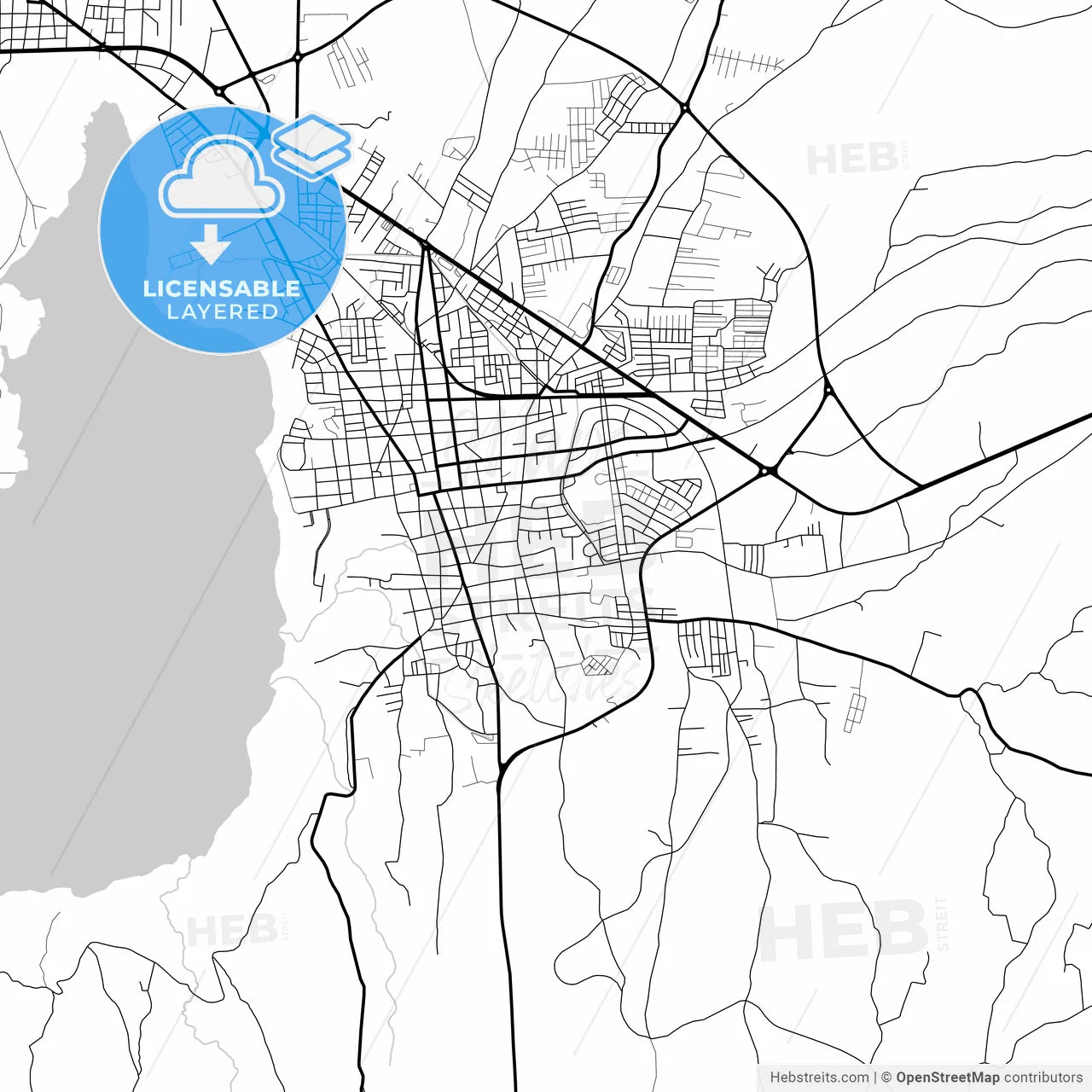Layered PDF map of Masaya, Masaya, Nicaragua