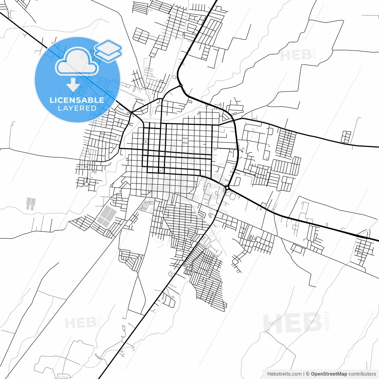 Layered PDF map of Chinandega, Chinandega, Nicaragua