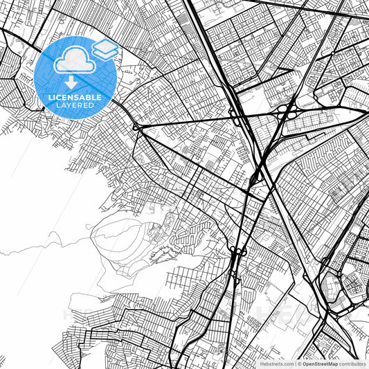 Layered PDF map of Ecatepec, México, Mexico