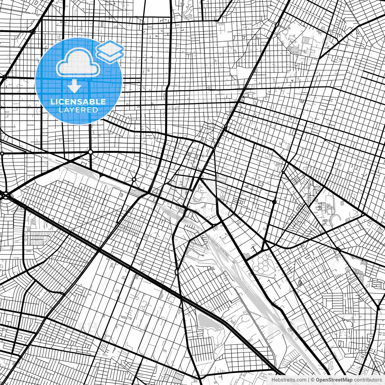 Layered PDF map of Guadalajara, Jalisco, Mexico