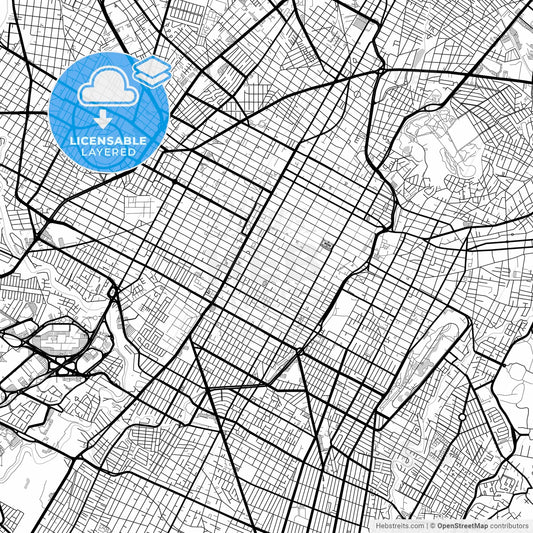 Layered PDF map of Puebla, Puebla, Mexico