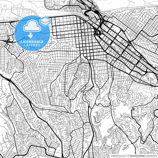 Layered PDF map of Tijuana, Baja California, Mexico