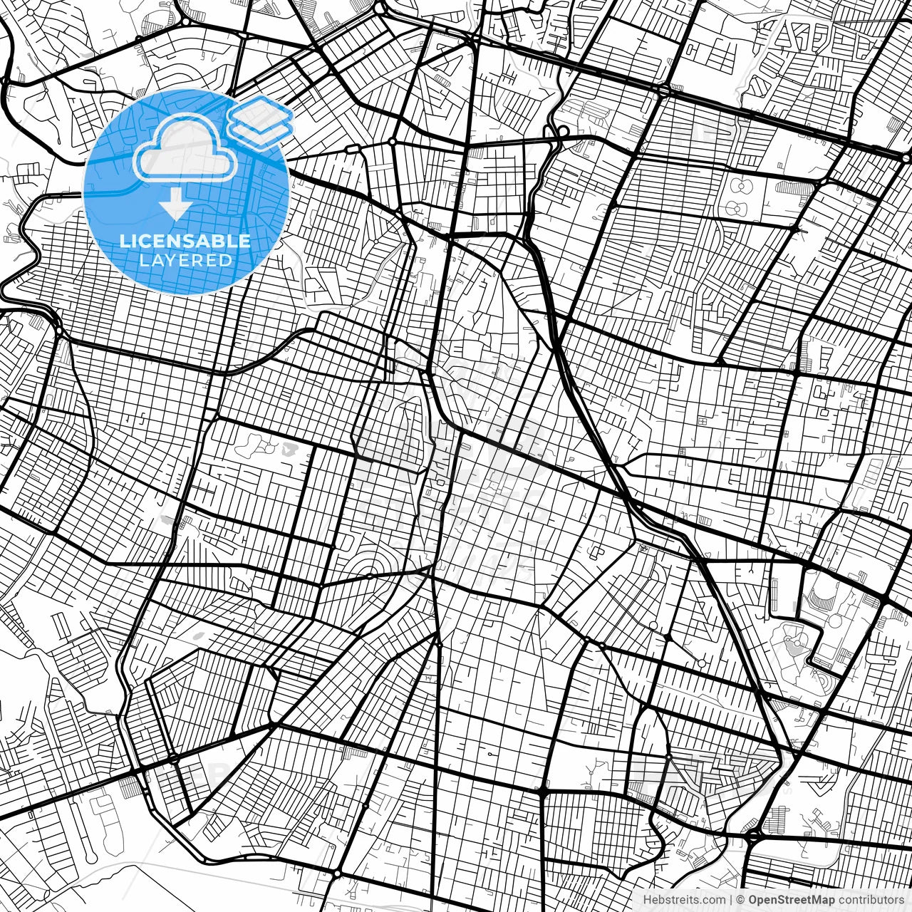 Layered PDF map of León, Guanajuato, Mexico