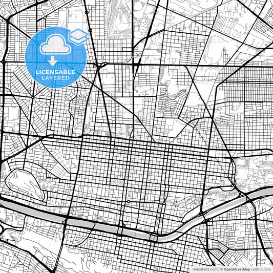 Layered PDF map of Monterrey, Nuevo León, Mexico