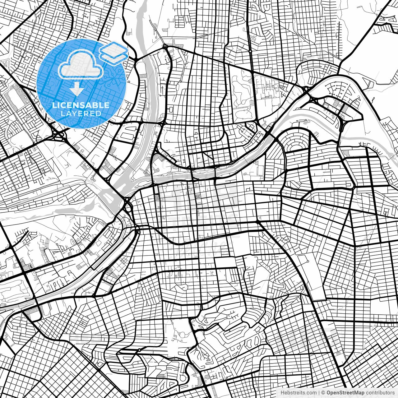 Layered PDF map of Culiacán, Sinaloa, Mexico