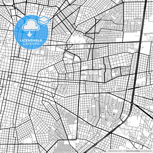 Layered PDF map of Mérida, Yucatán, Mexico