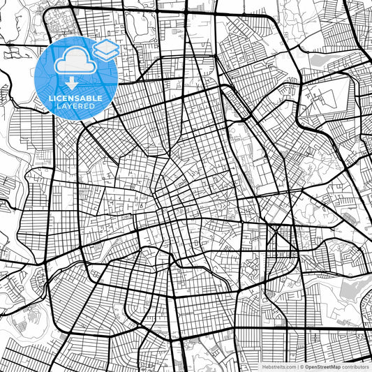 Layered PDF map of Aguascalientes, Aguascalientes, Mexico