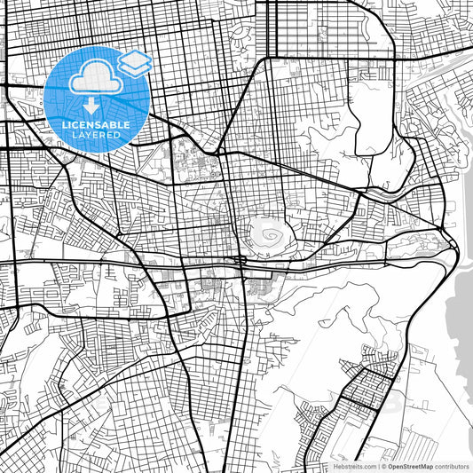 Layered PDF map of Hermosillo, Sonora, Mexico