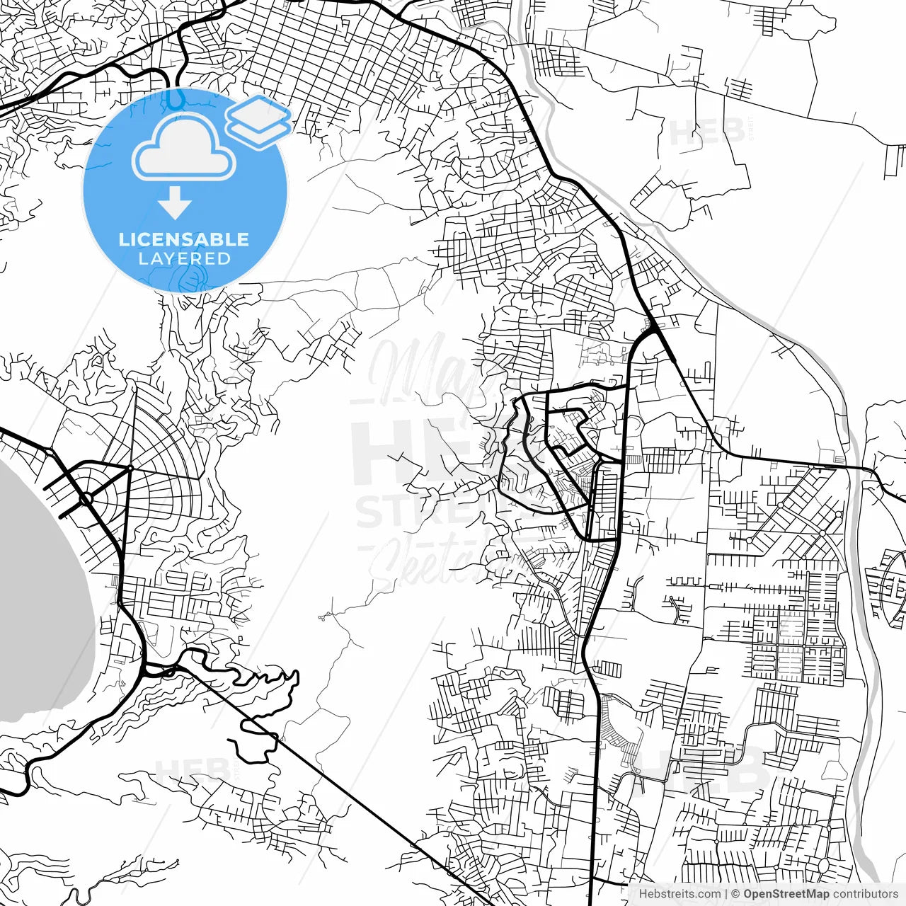 Layered PDF map of Acapulco, Guerrero, Mexico
