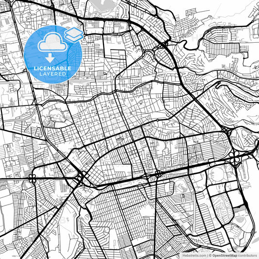 Layered PDF map of Querétaro, Querétaro, Mexico
