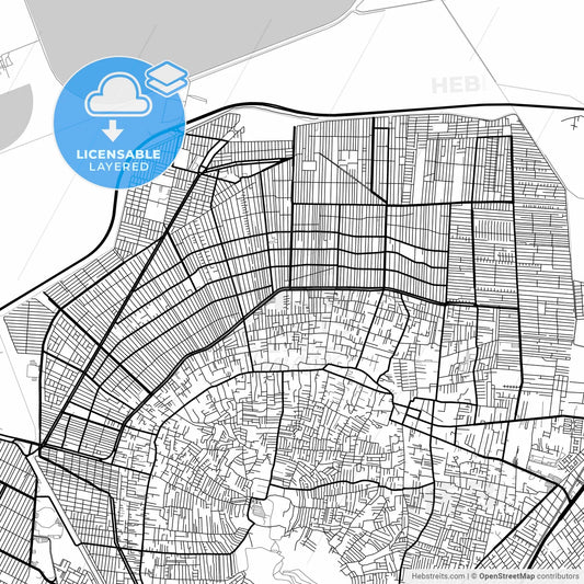Layered PDF map of Chimalhuacán, México, Mexico