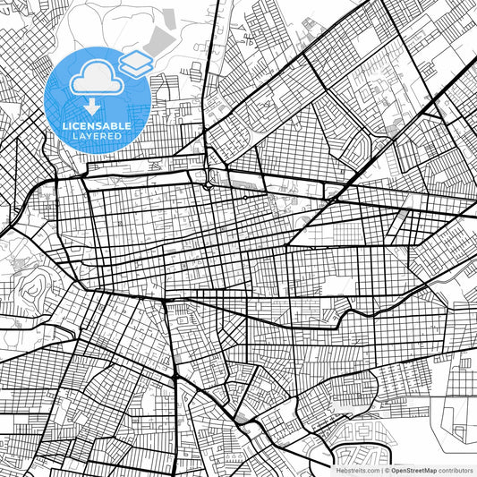 Layered PDF map of Durango, Durango, Mexico