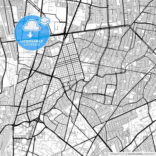Layered PDF map of San Nicolás de los Garza, Nuevo León, Mexico