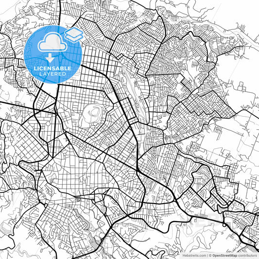 Layered PDF map of Xalapa, Veracruz, Mexico