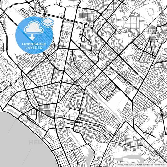 Layered PDF map of Mazatlán, Sinaloa, Mexico