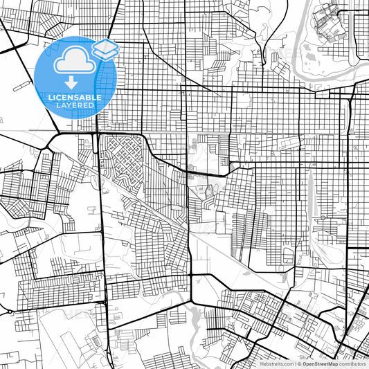 Layered PDF map of Nuevo Laredo, Tamaulipas, Mexico