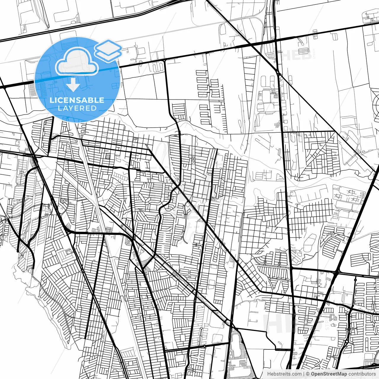 Layered PDF map of General Escobedo, Nuevo León, Mexico