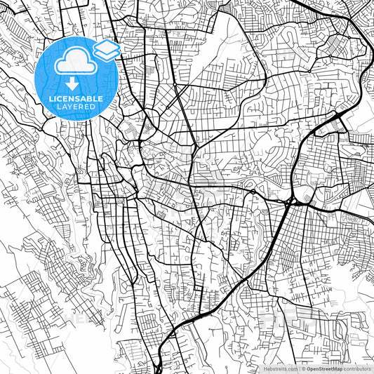 Layered PDF map of Cuernavaca, Morelos, Mexico