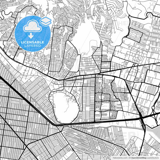 Layered PDF map of Ixtapaluca, México, Mexico