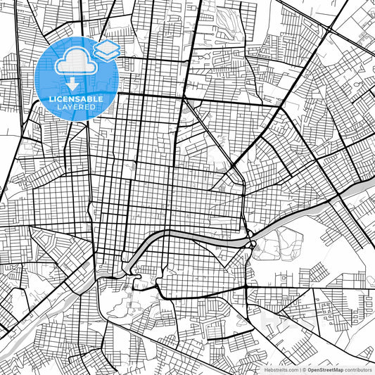 Layered PDF map of Ciudad Victoria, Tamaulipas, Mexico