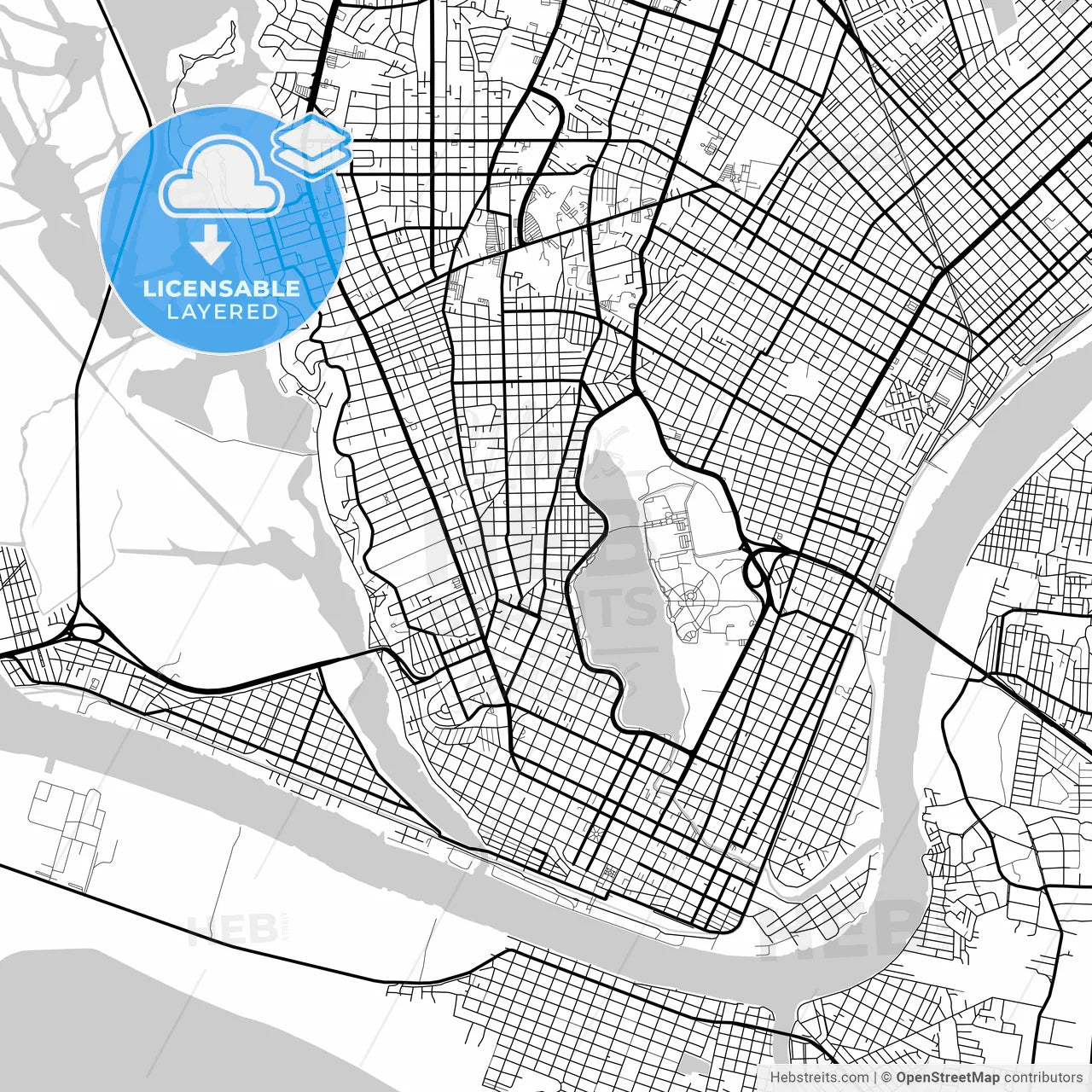 Layered PDF map of Tampico, Tamaulipas, Mexico