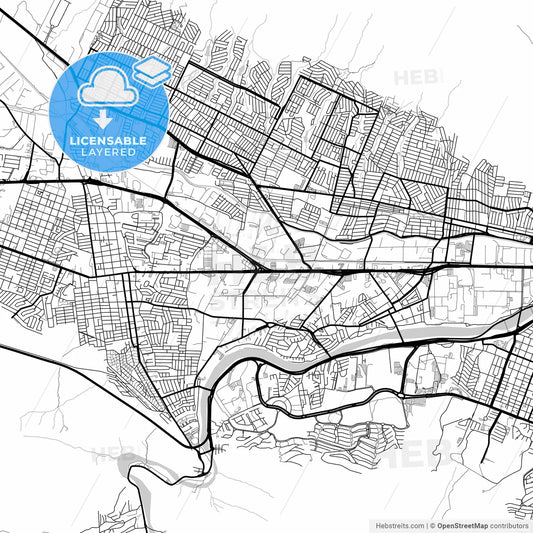 Layered PDF map of Santa Catarina, Nuevo León, Mexico