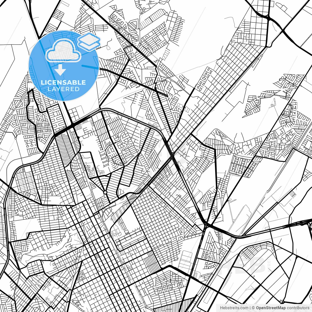 Layered PDF map of Gómez Palacio, Durango, Mexico