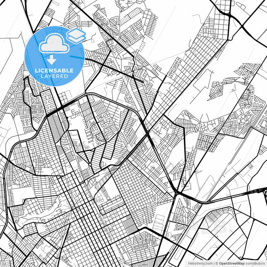 Layered PDF map of Gómez Palacio, Durango, Mexico