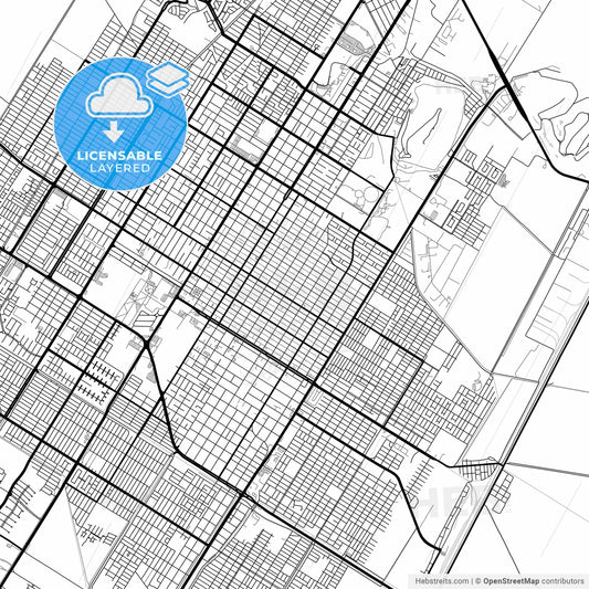 Layered PDF map of Los Mochis, Sinaloa, Mexico