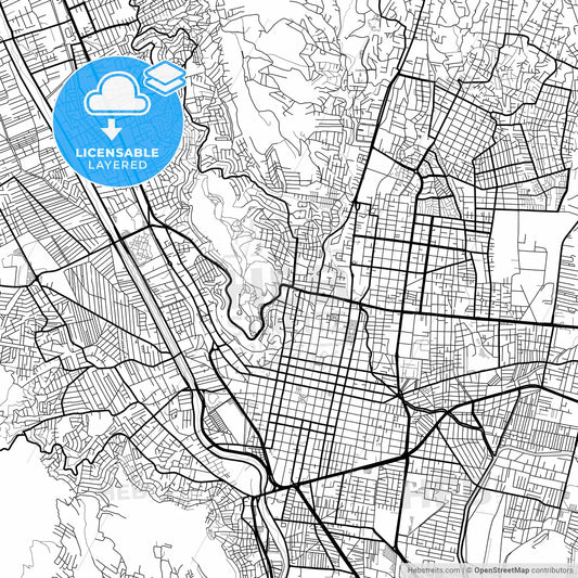Layered PDF map of Oaxaca, Oaxaca, Mexico