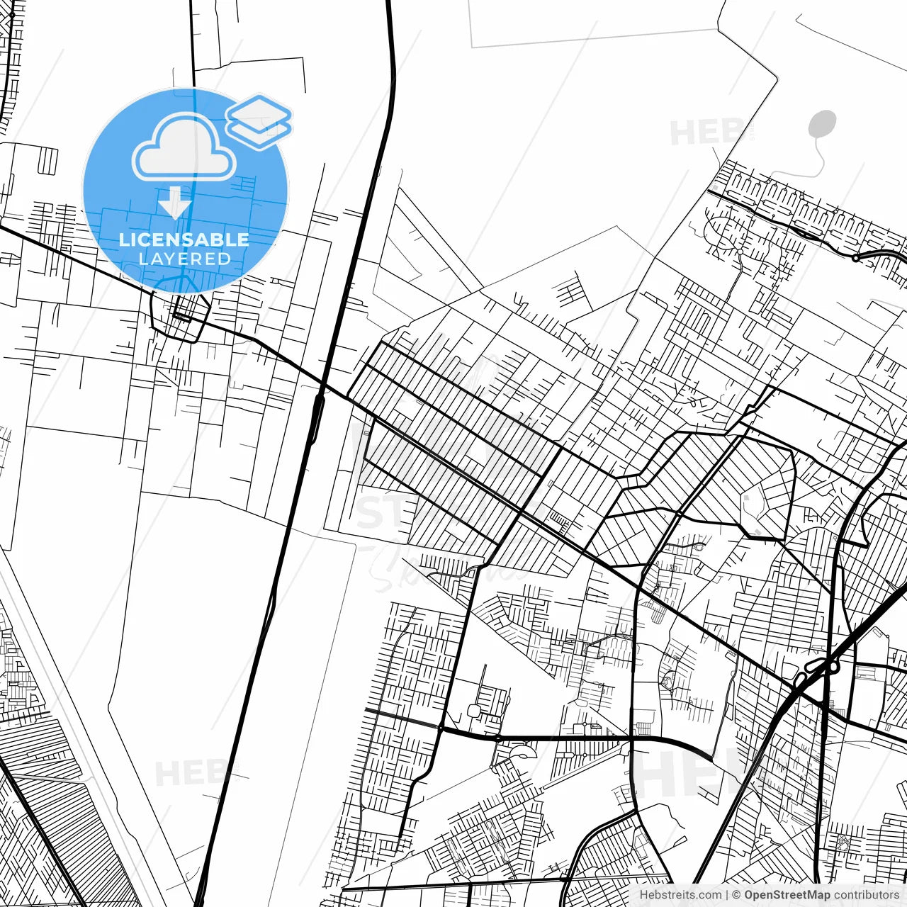 Layered PDF map of Ojo de Agua, México, Mexico