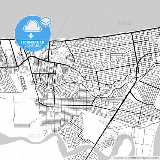 Layered PDF map of Coatzacoalcos, Veracruz, Mexico