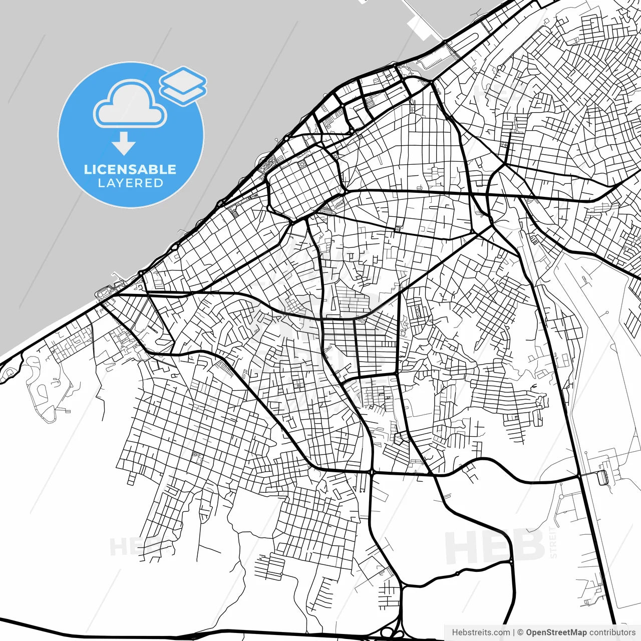 Layered PDF map of Campeche, Campeche, Mexico