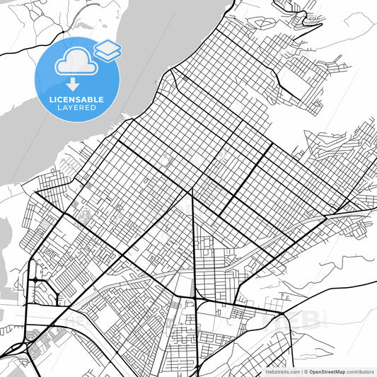Layered PDF map of La Paz, Baja California Sur, Mexico